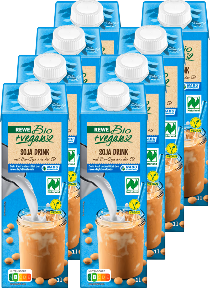 REWE Bio + vegan Soja Drink (8 x 1.0 l)