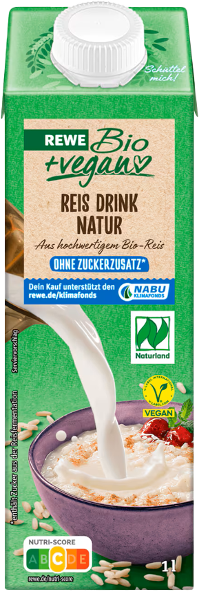 REWE Bio + vegan Reis Drink Natur (1 x 1.0 l)