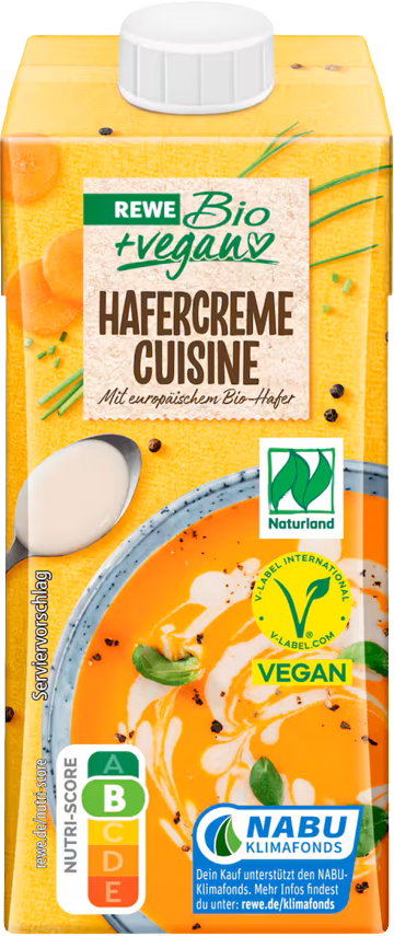 REWE Bio + vegan Hafercreme Cuisine (1 x 0.2 l)