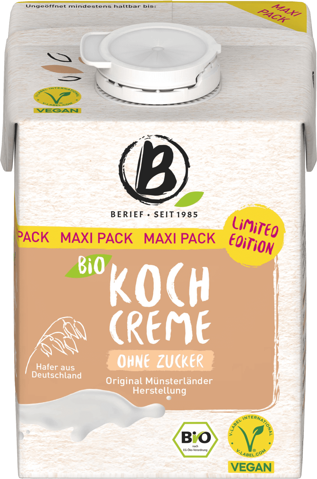 Berief Bio Kochcreme ohne Zucker Hafer Limited Edition (1 x 0.5 l)
