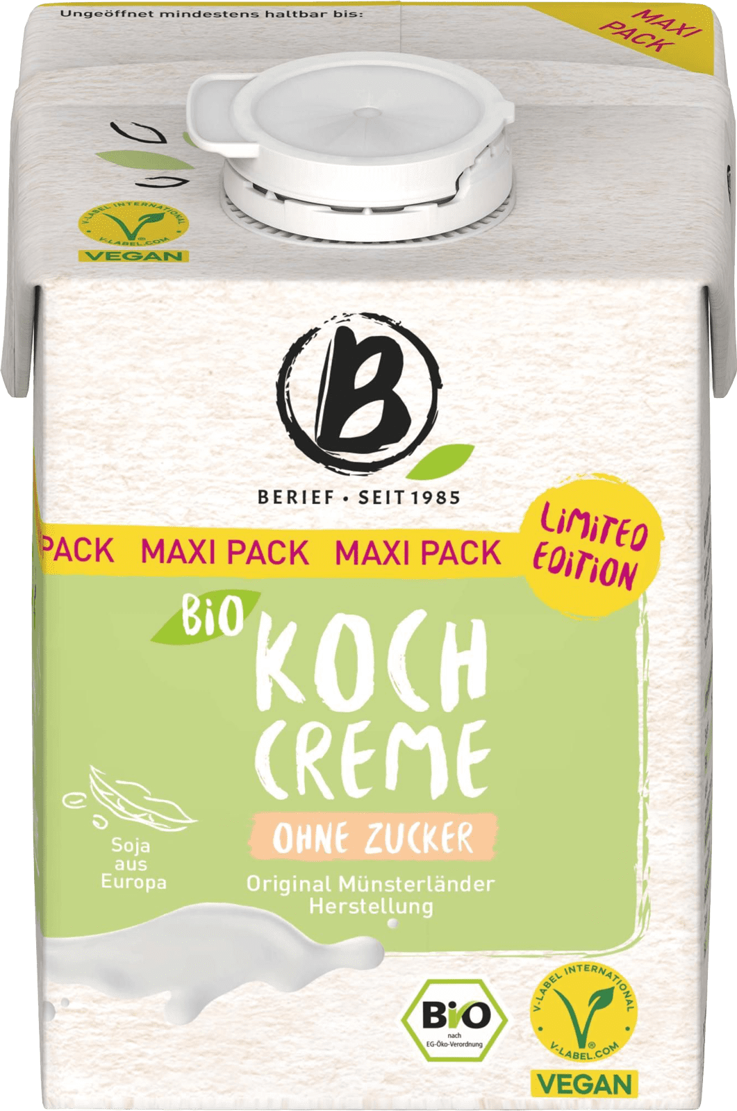 Berief Bio Kochcreme ohne Zucker Soja Limited Edition (1 x 0.5 l)