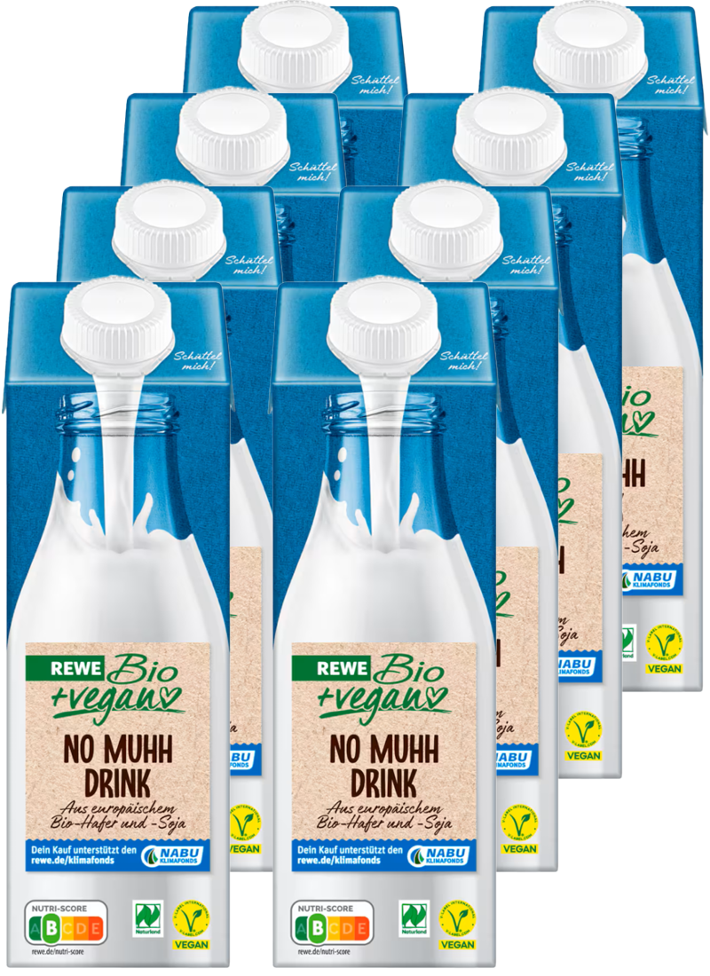 REWE Bio + vegan No Muhh Haferdrink (8 x 1.0 l)