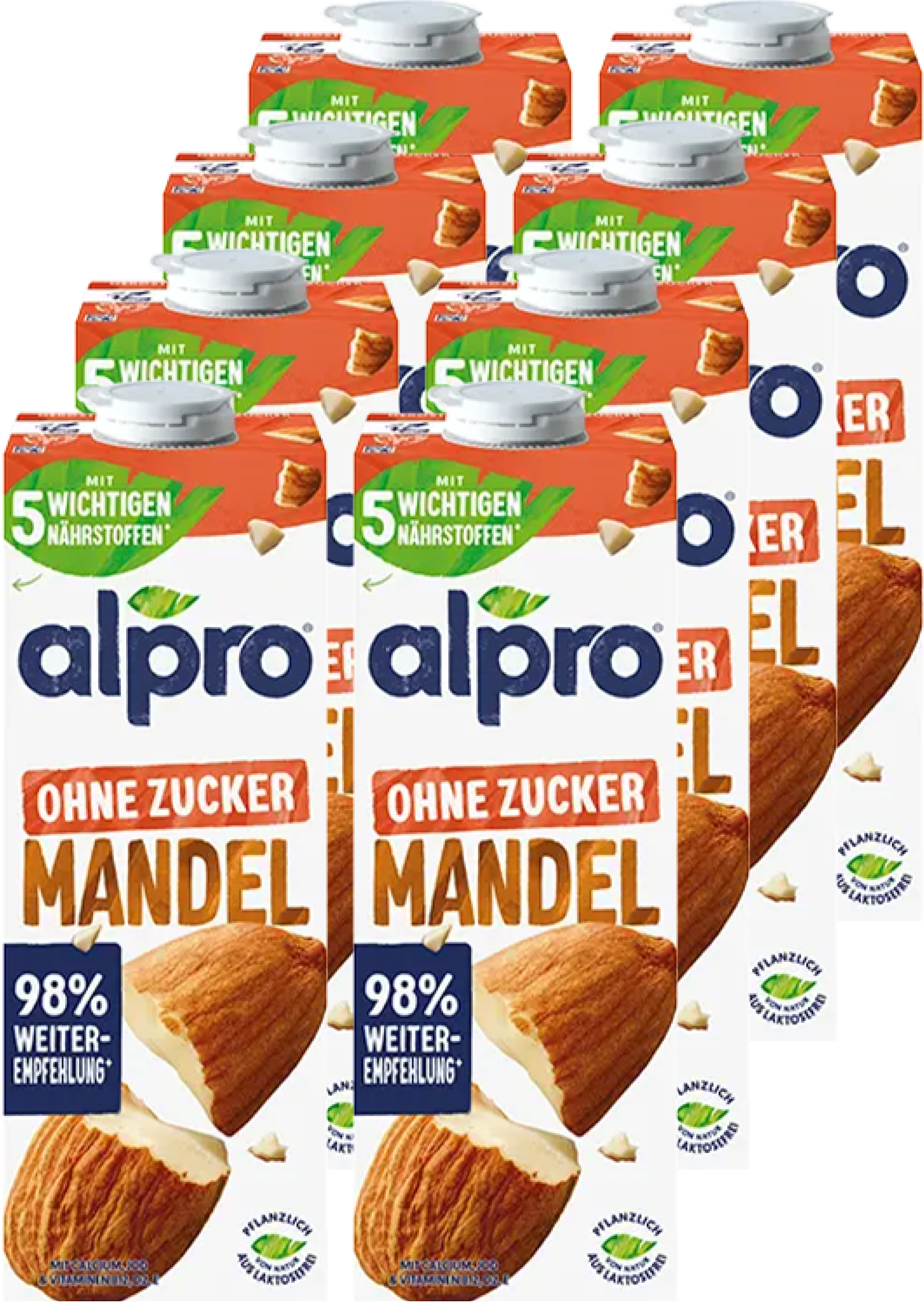 Alpro Mandel ohne Zucker geröstet (8 x 1.0 l)