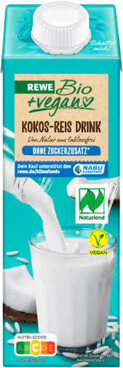 REWE Bio + vegan Kokos Reis Drink (1 x 1.0 l)